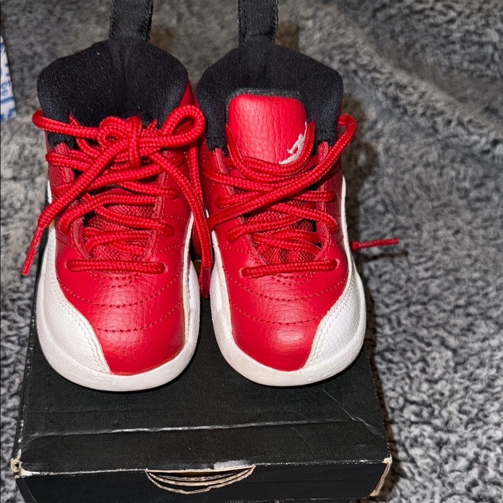 Kids Red and White Jordan 12